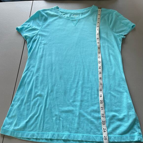 Ruff Hewn Short Sleeve T-Shirt Top Crewneck Lightweight Stretch Aqua Blue Large - Picture 8 of 8